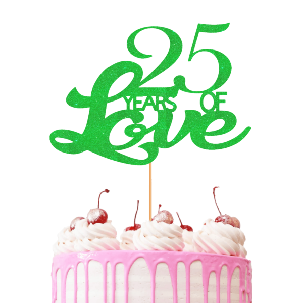 Years of Love Customisable Cake Topper green