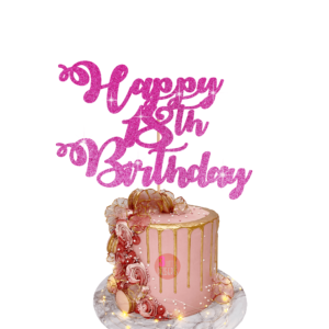 Happy Birthday Customisable Cake Topper pink