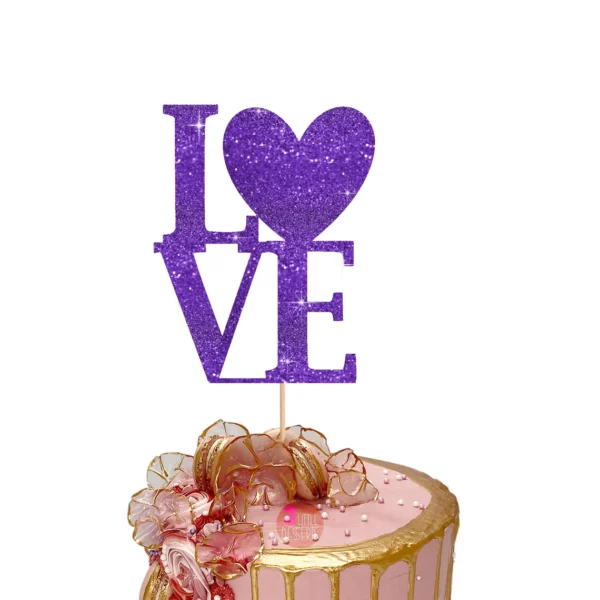 Love Cake Topper purple