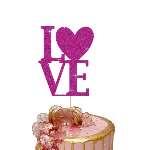 Love Cake Topper pink