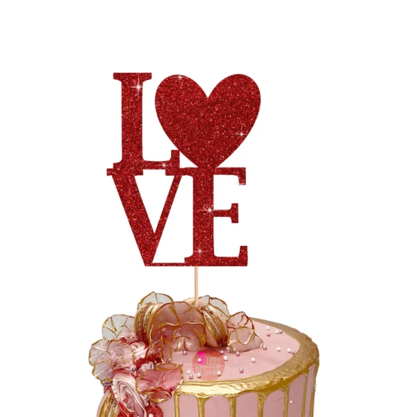 Love Cake Topper red