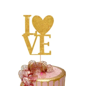 Love Cake Topper gold