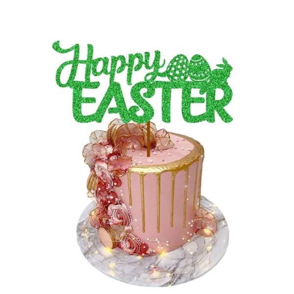 Happy Easter 1 Cake Topper green