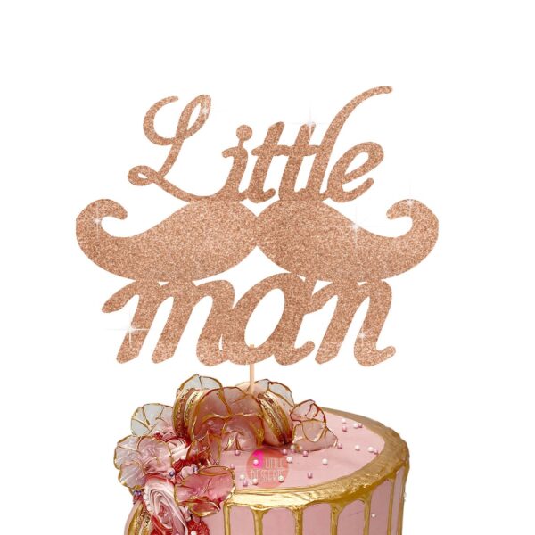 Little Man Cake Topper light rose gold
