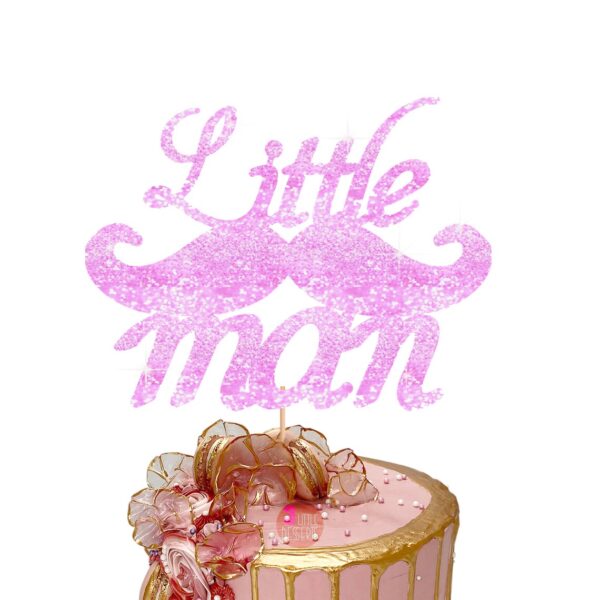 Little Man Cake Topper baby pink