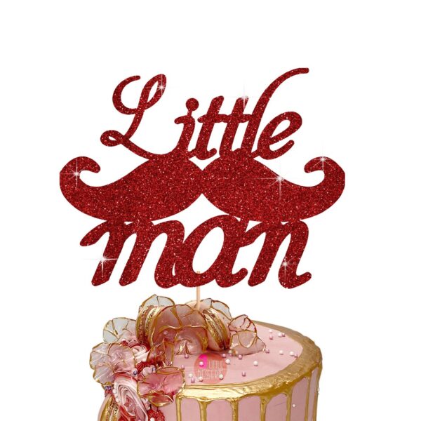 Little Man Cake Topper red