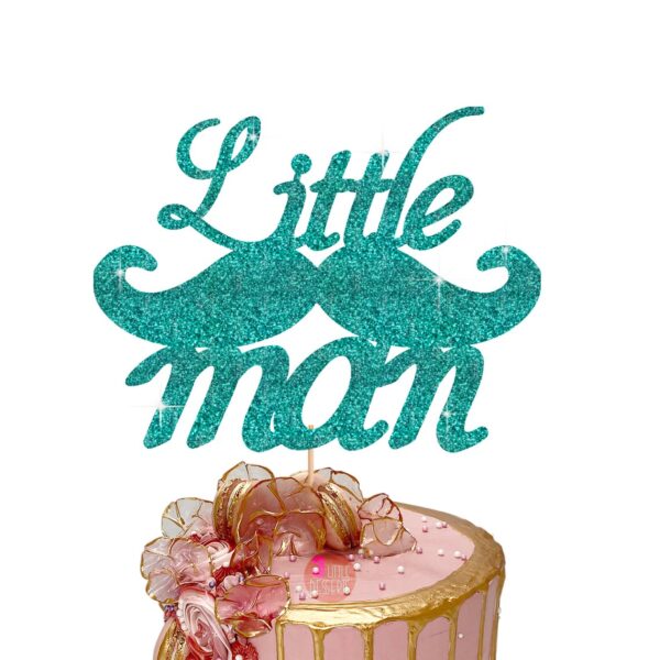 Little Man Cake Topper cyan blue