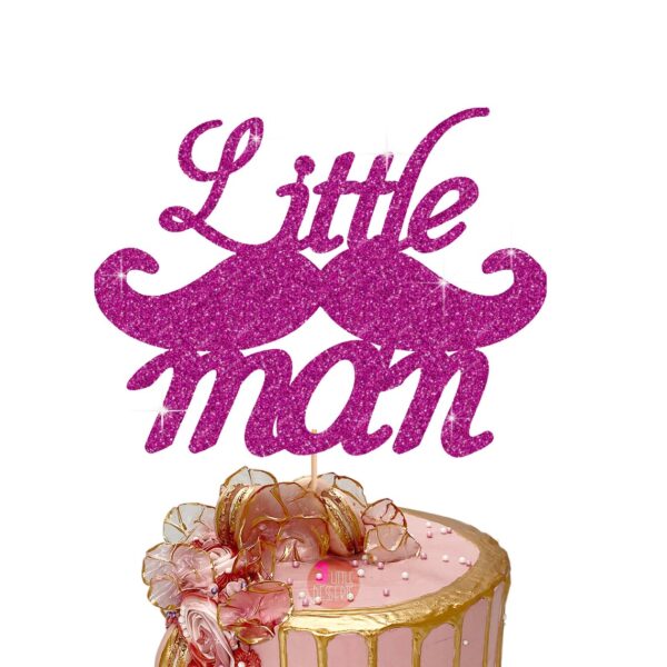 Little Man Cake Topper pink