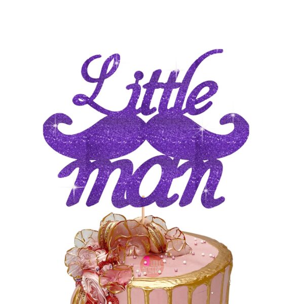 Little Man Cake Topper purple