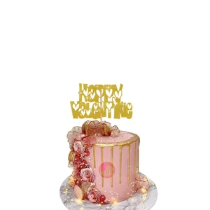 Happy Valentine Cake Topper gold