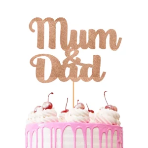 Mum and Dad Cake Topper Light Rose Gold