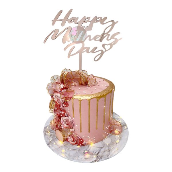 Acrylic Happy Mothers Day Topper pink