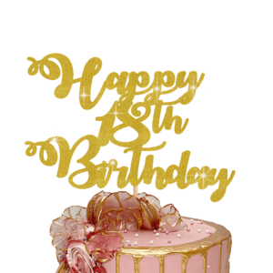 Happy Birthday Customisable Cake Topper gold pp