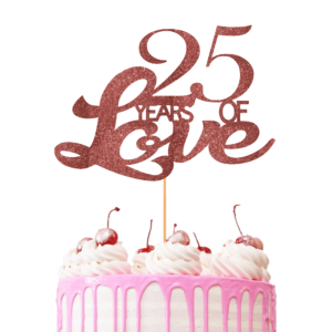 Years of Love Customisable Cake Topper rose gold