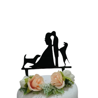 Acrylic Wedding Dog Topper